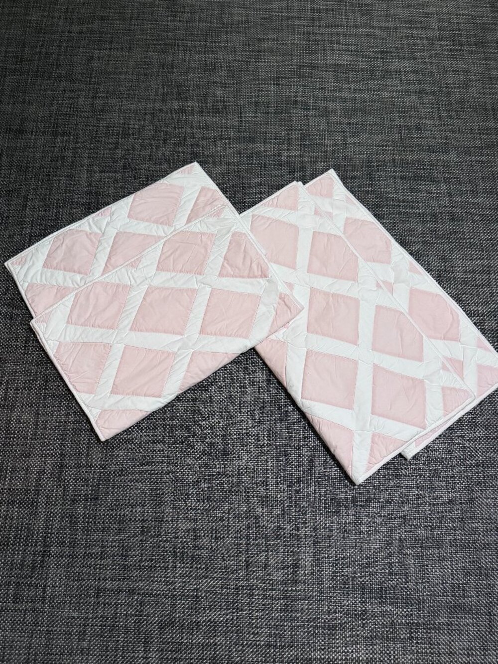 Serena & Lily, 2x Pink & White Euro Shams, 2x Standard Pillow Covers, Total:4x